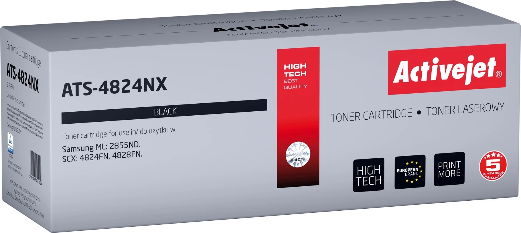 Toner za Samsung, Activejet ATS-4824NX, 5000 strani, črn