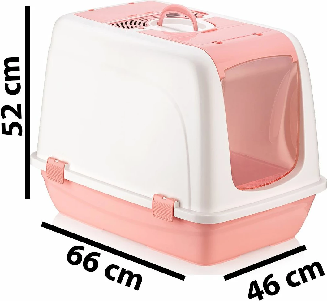 Škatla za mačji pesek Paws & Whiskers, 5092-2, roza