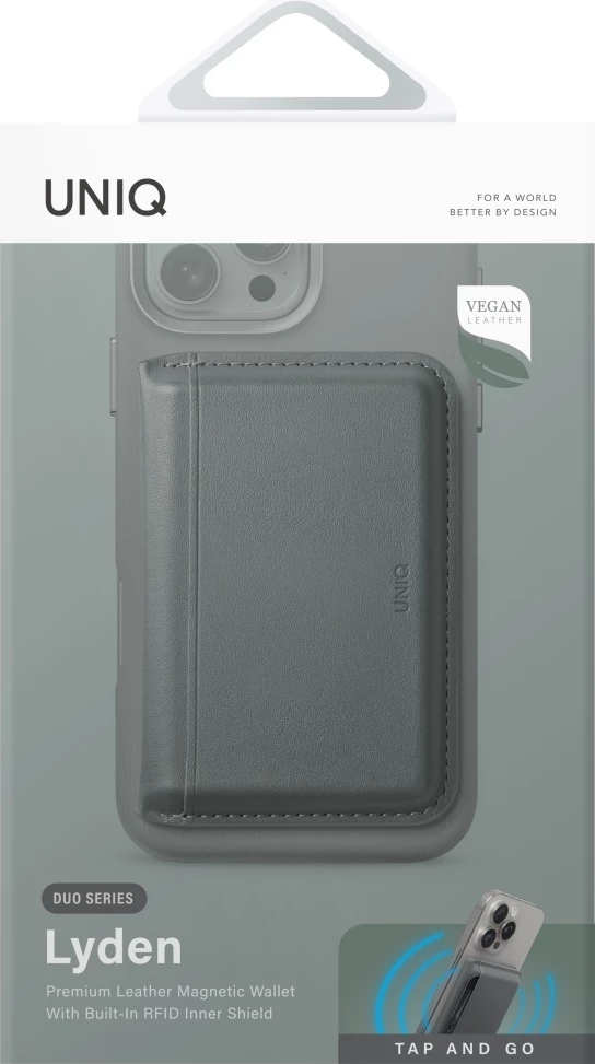 Magnetni ovitek z denarnico UNIQ Lyden DS, za iPhone z MagSafe, zelen