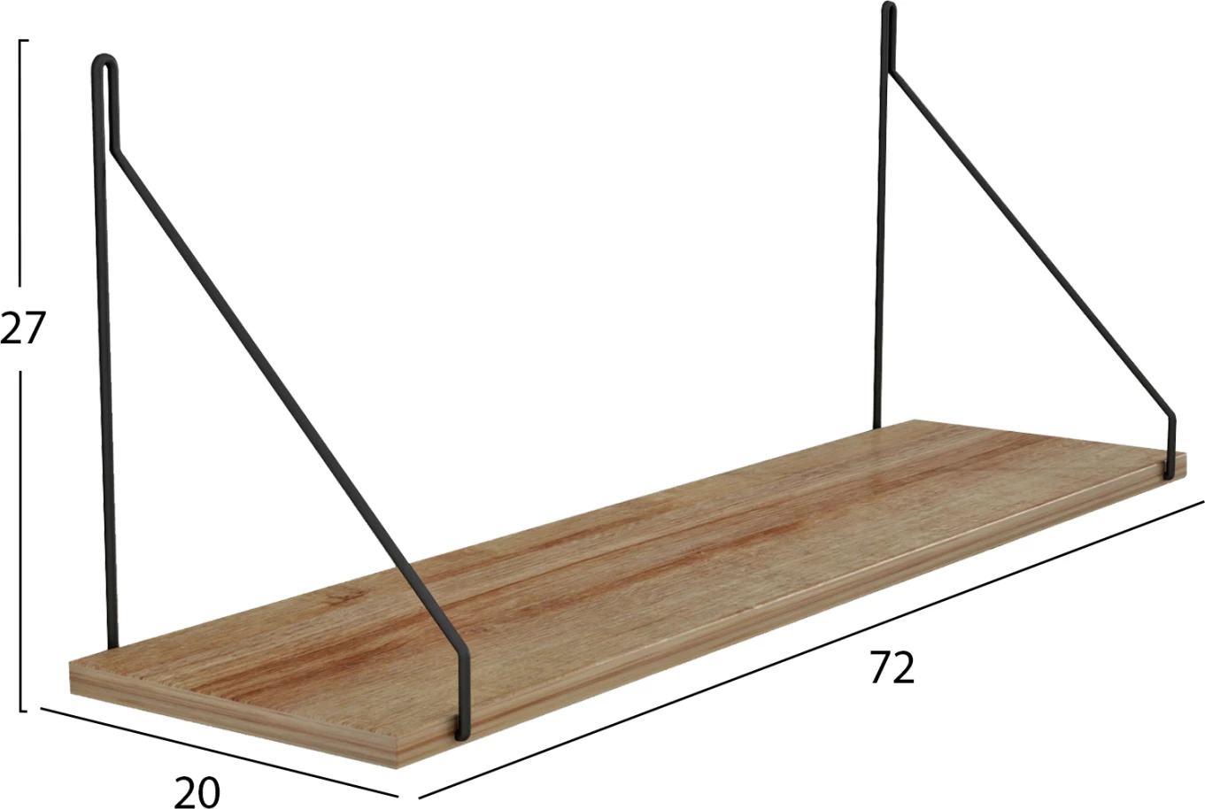Stenska polica AGILAN FH9183.11 melamin v naravnem hrastu 72x20x27Hcm