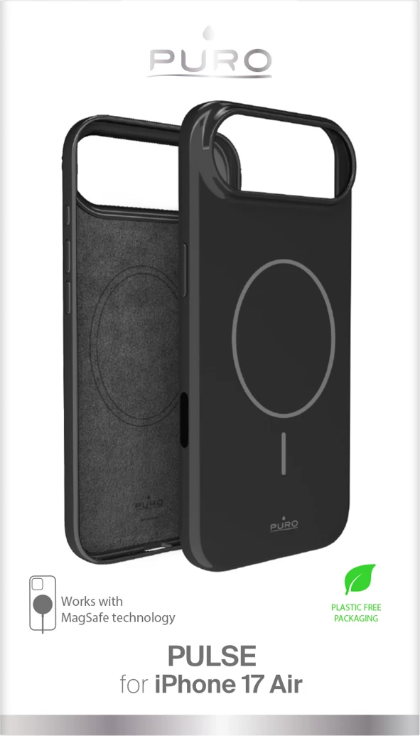 Ovitek za telefon Puro Pulse za iPhone 17 Air, polikarbonat, črn