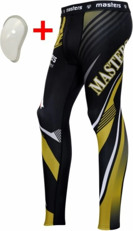 Športne hlače Masters, črne z zlatimi za moške