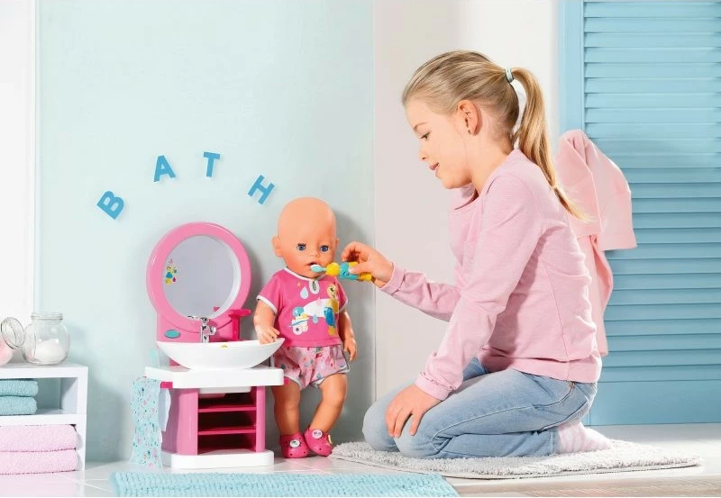 Set dodatkov za umivanje zob Baby Born Toothbrushing Vanity, Zapf, 827093-116719, večbarven