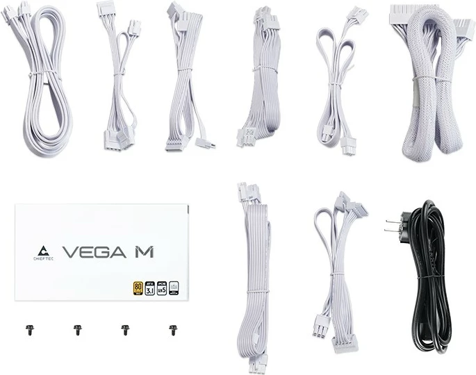 Računalniško ohišje Chieftec VEGA M 1000W, 80Plus Gold, belo