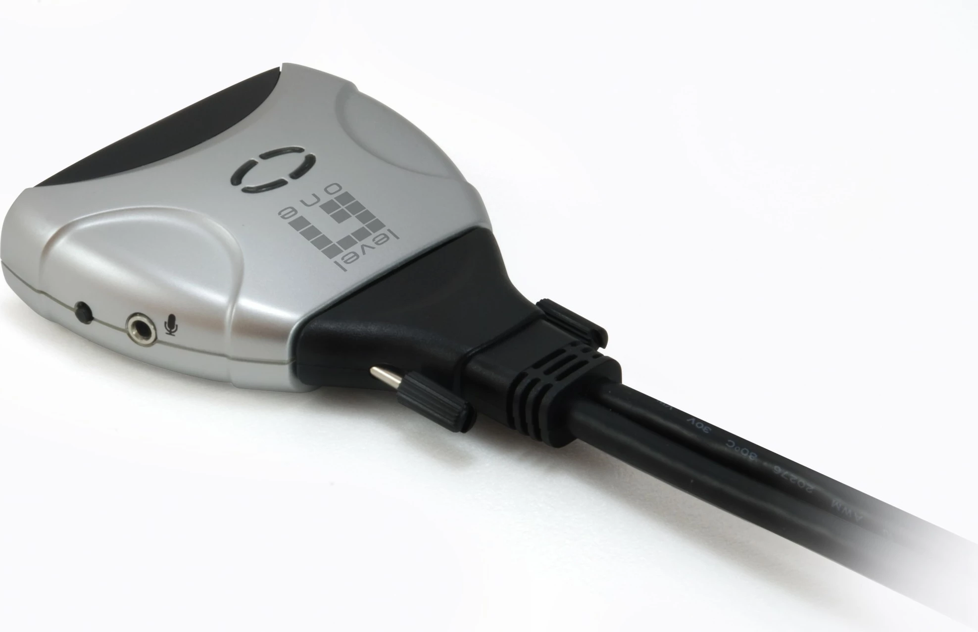 KVM stikalo LevelOne 2-portno USB DVI-D, 1920 x 1200, črno, sivo