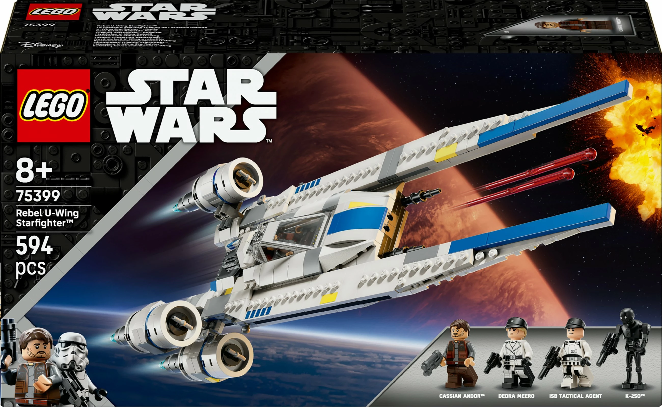 Set za sestavljanje Rebel U-Wing Starfighter 75399 LEGO Star Wars, 594 delov, večbarven