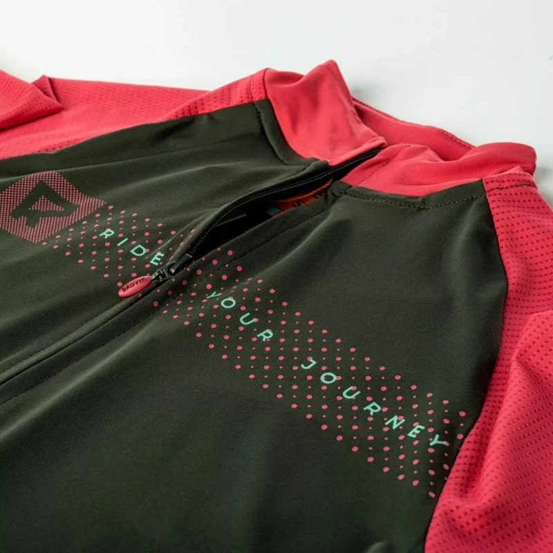 Kolesarska majica Radvik za ženske, rdeče in zelene barve