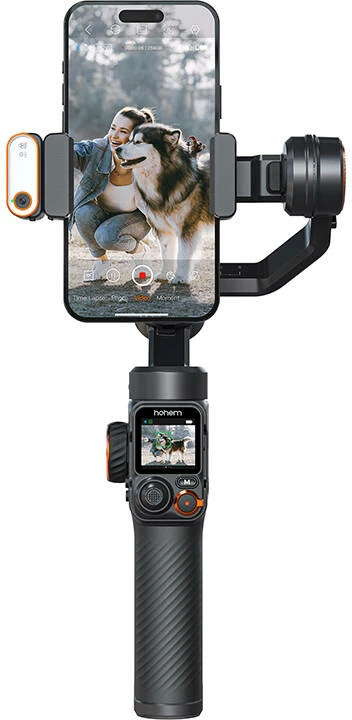 Gimbal za pametni telefon z deljenim zaslona in AI sledenjem, Hohem iSteady M7, črn