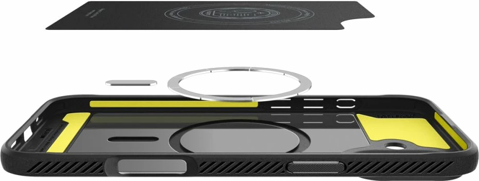 Ovitek za telefon Rugged Armor MagSafe Spigen za iPhone 16, črn