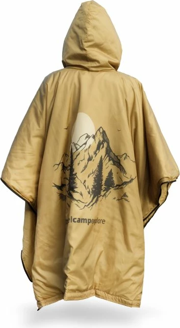 Pončo z ogrevalnim panelom Offlander, rjav