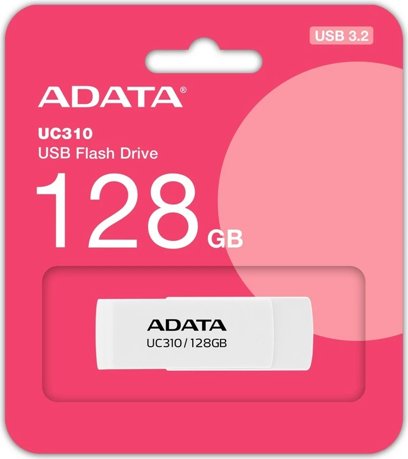 USB ključek 128 GB, USB 3.2, bel — Adata UC310