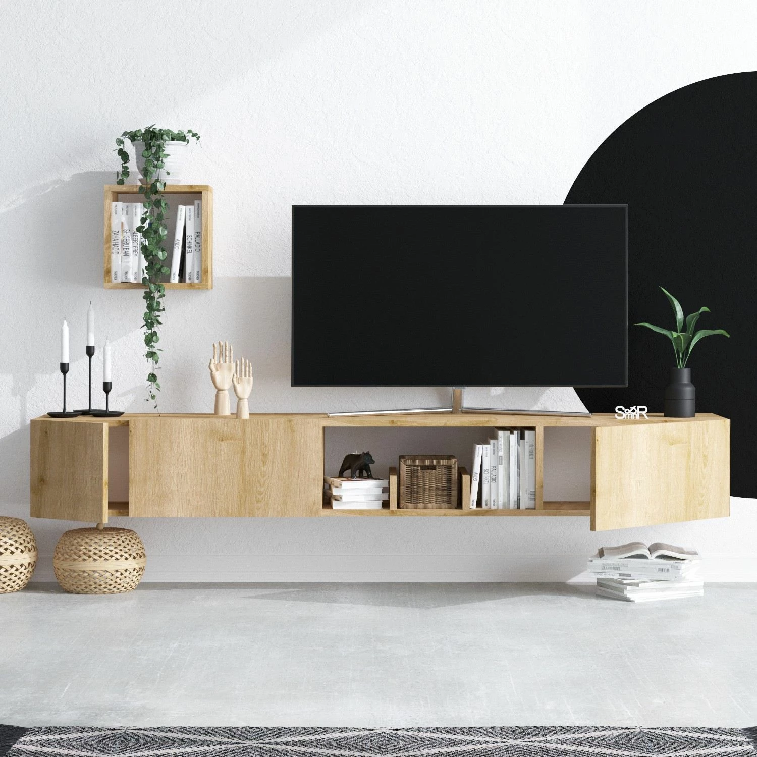 TV enota, safir hrast Hanah Home Avior
