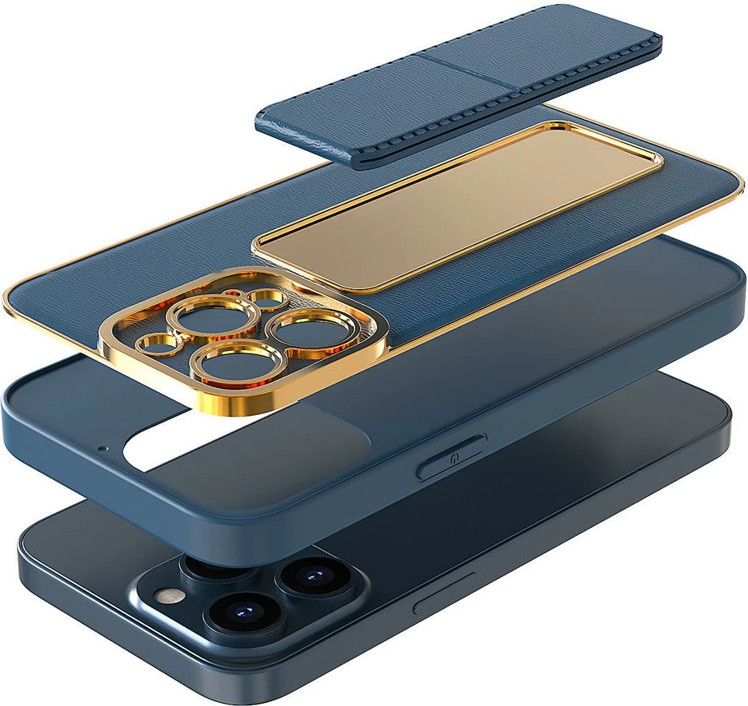 Ovitek z nosilcem Hurtel New Kickstand za iPhone 13 Pro Max, moder