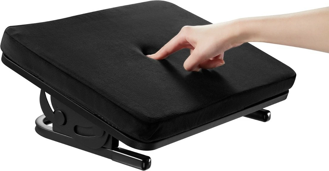 Ergonomska naslonjala za noge Maclean MC-460, z odstranljivim blazinskim vložkom, črna