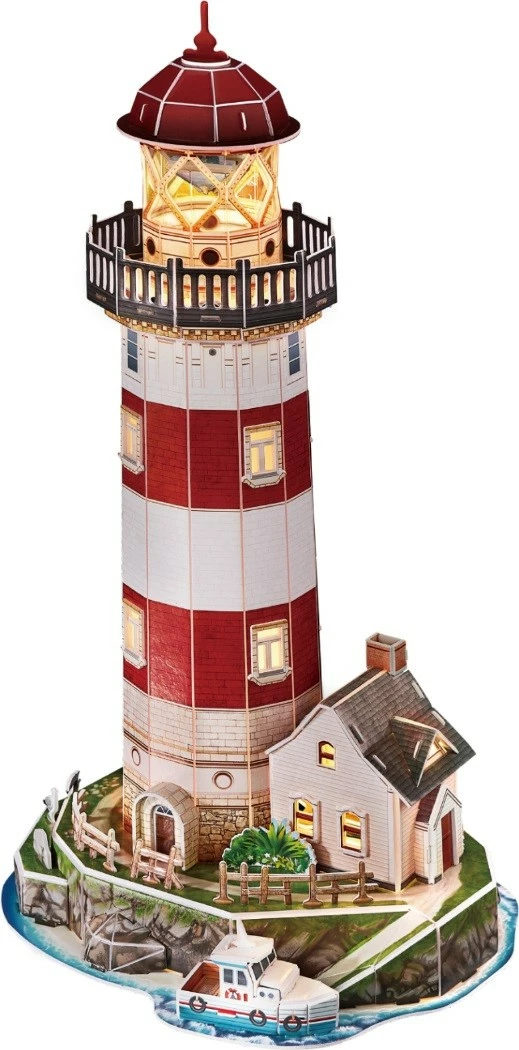 3D sestavljanka Svetilnik Night Edition, 72 kosov, z LED, Cubic Fun