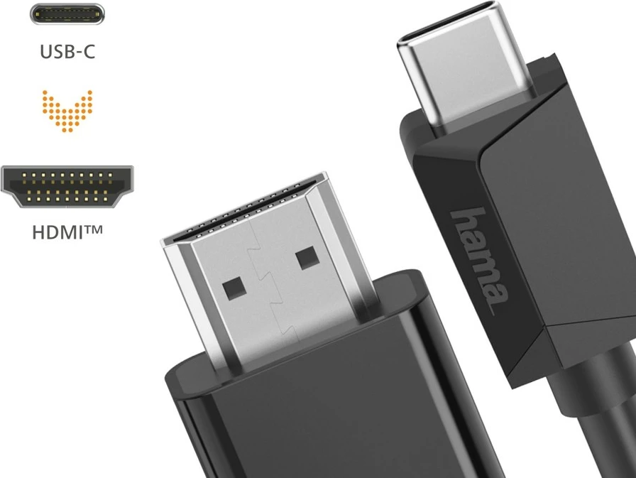 USB-C na HDMI kabel Hama 200719, 3 m, črn