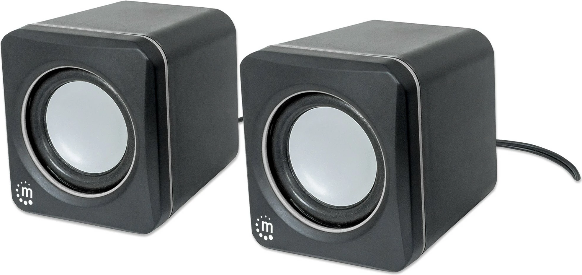 Stereo zvočniki Manhattan 2600 Series, USB, 2x3W, za PC/laptop, črno/sivi