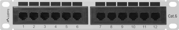 Omrežni patch panel Lanberg PPU6-9012-S, bel/črn