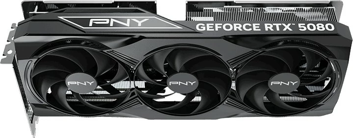 Grafična kartica PNY GeForce RTX 5080, 16GB, 3 ventilatorji, PCI Express x16, črn