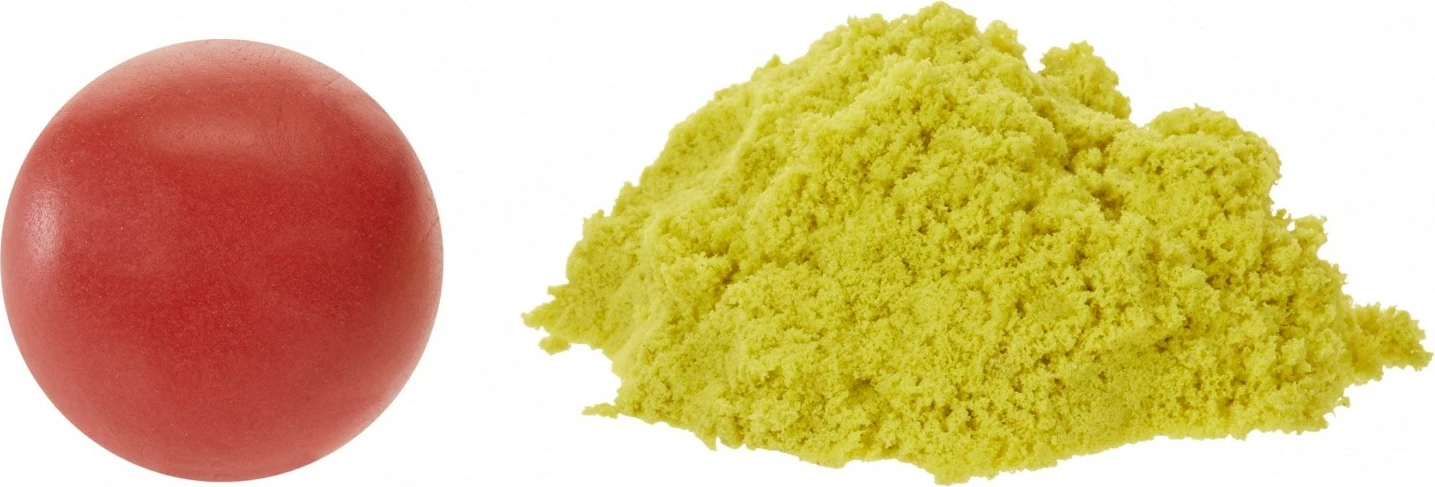 Set modelirne gline in kinetičnega peska Wonder Factory Never Dry, rdeča in rumena