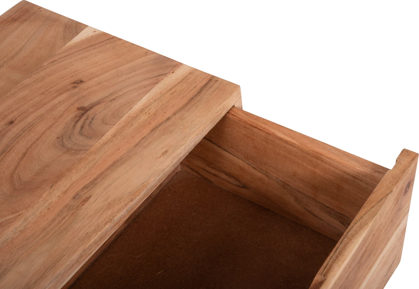 Nočna omarica z 2 predaloma ALICIA FH8360.21 masivni les akacije-kovina 45x35x56Hcm