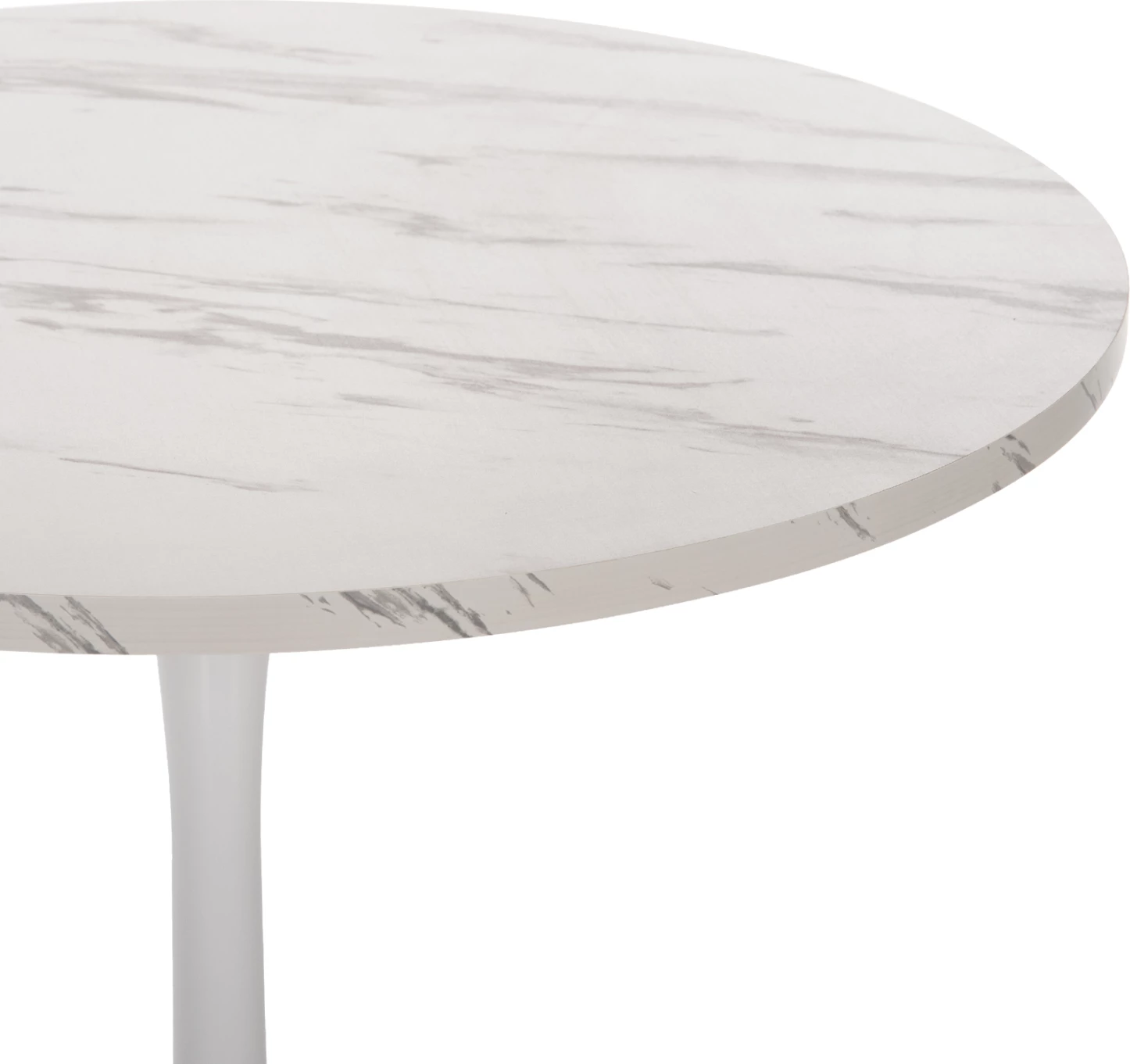 Okrogla jedilna miza Rollo FH9421.01 melamin v beli marmor kovinska noga Φ90x74Hcm