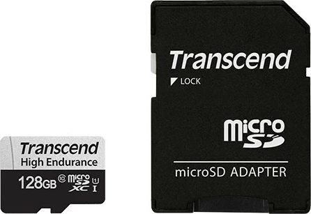 MicroSDXC kartica Transcend 350V 128GB, Class 10, UHS-I, črno/srebrna