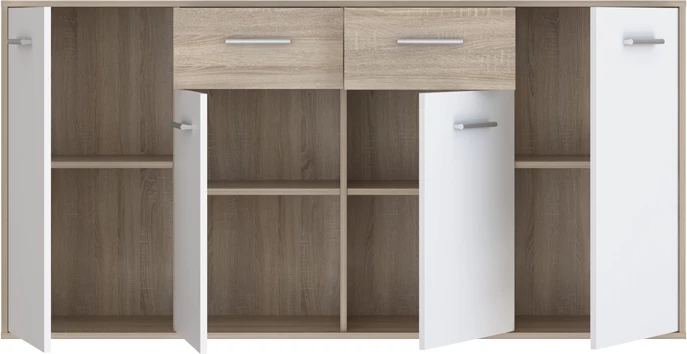 Bufet iz melamina, bel in sonoma, 162,3 x 34,2 x 81,7 cm