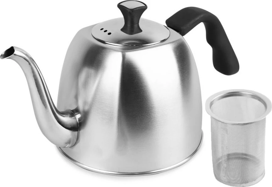 Čajnik 1,1 L, inox, črn/srebrn — Feel-Maestro MR-1333-TEA