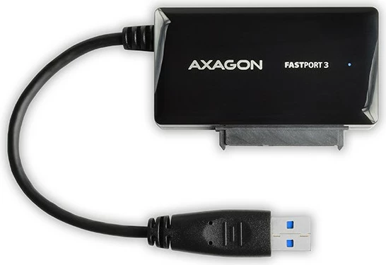 Adapter USB 3.0 na SATA za HDD/SSD 2,5", 3,5", 5,25", črn - AXAGON ADSA-FP3 FASTport3, z napajalnikom