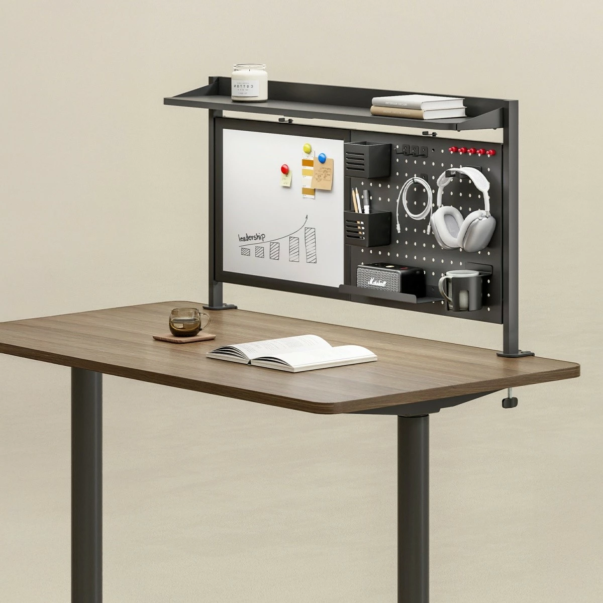 Razdelilec za mizo z dodatki Ergo Office ER-301B, črn