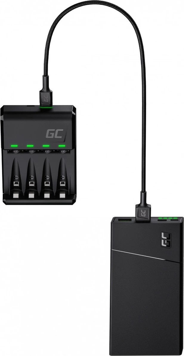 Polnilec baterij z 4x AA 2000 mAh, črn — Green Cell GC VitalCharger