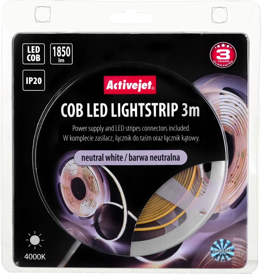 Notranja svetilka z LED COB trakom AJE-COB, 3 m