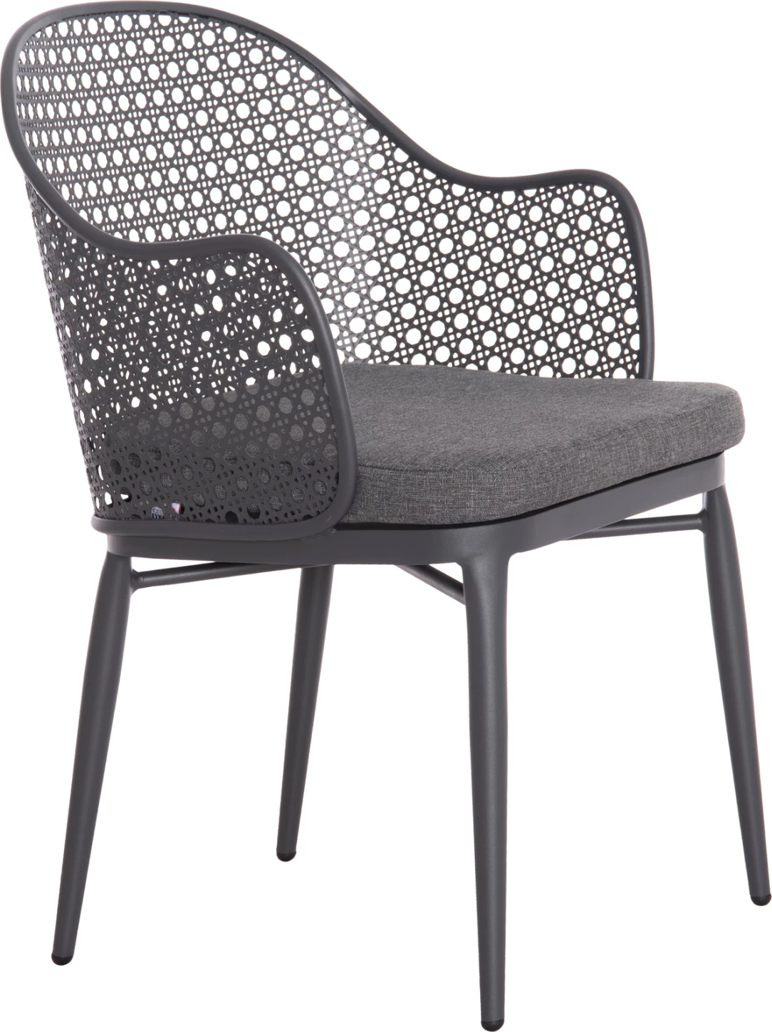 Aluminijast stol OREGO FH6268.01, ogrodje in blazina temno siva, 58x55x83H cm