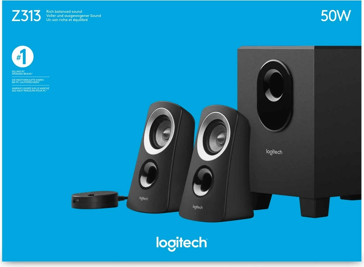 Zvočni sistem 2.1 Logitech Z313, črn