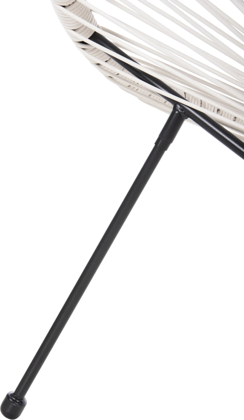 Gugalni stol za zunanjo uporabo tipa gnezdo ACAPULCO FH5872.12 črna kovina-sintetični ratan v beli barvi 71x72x80Hcm.