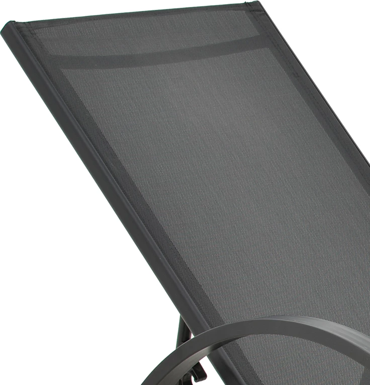 Ležalnik z nasloni za roke, alumin in tekstilen, temno siva, 200x62x35