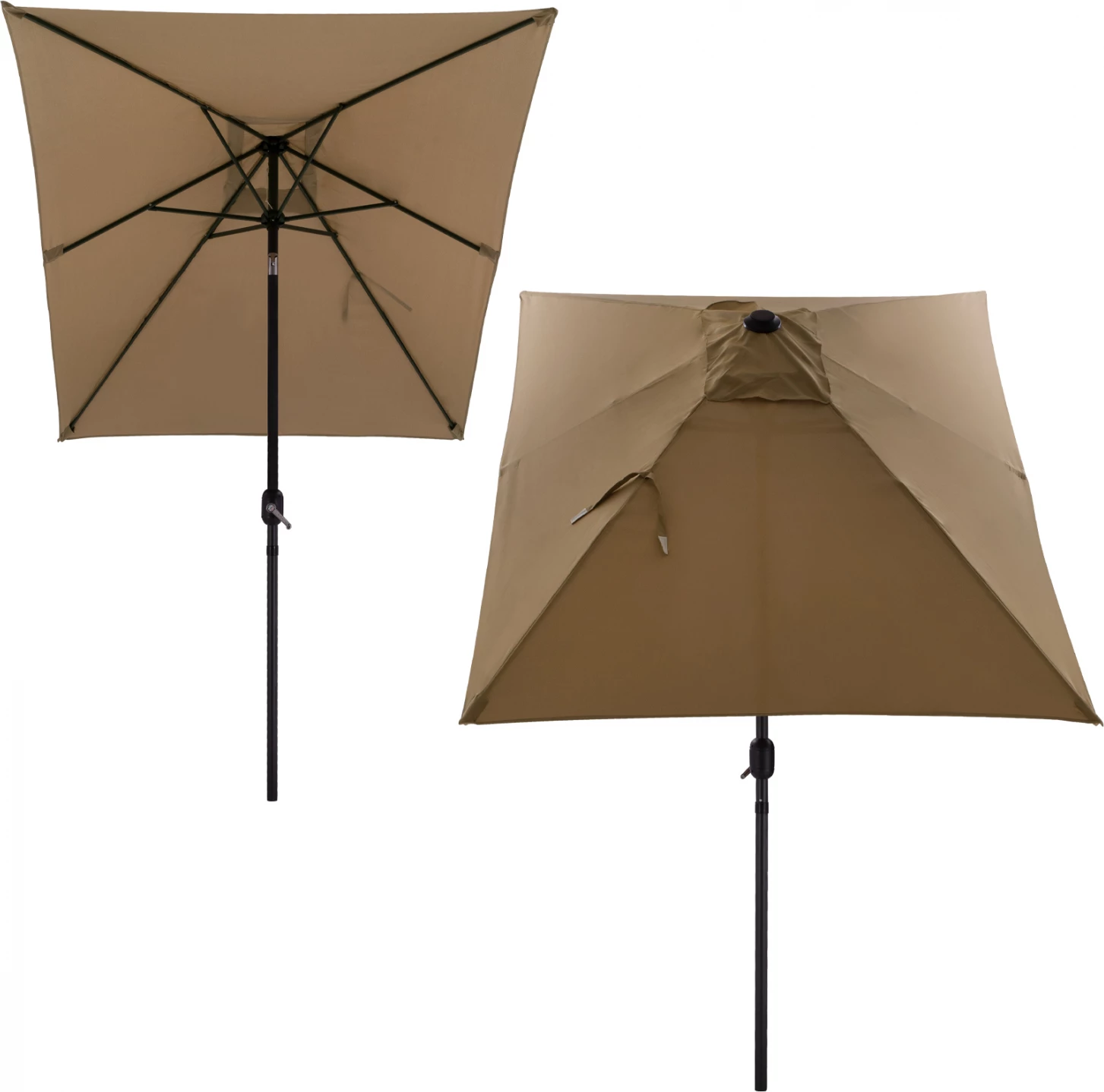 Aluminijasti dežnik FH6029.02 pravokoten taupe 262x170x253 cm