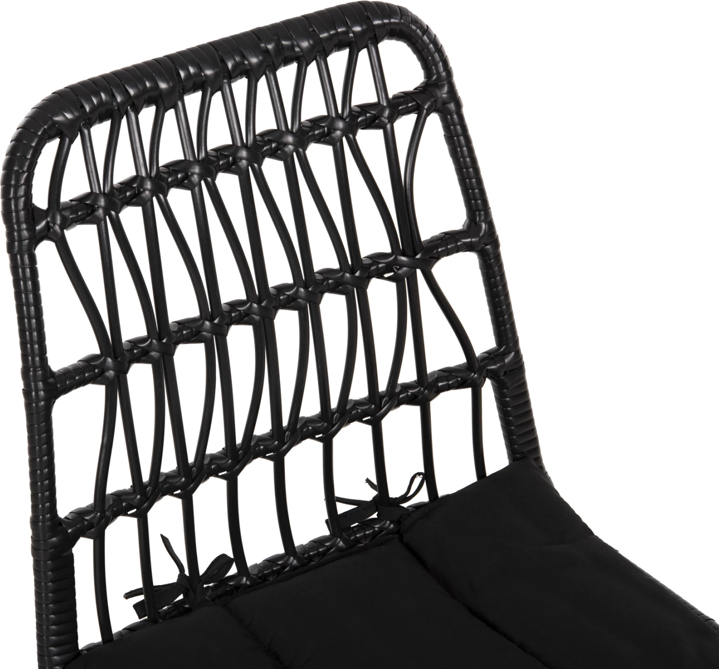 Vrtni stol ALLEGRA FH5453.12 kovina-blazina-pletenina v črni barvi 52x52x83.5Hcm