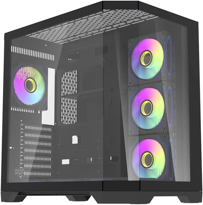 Računalniško ohišje z 7 aRGB ventilatorji, Darkflash FT418 PRO, Midi Tower, črno