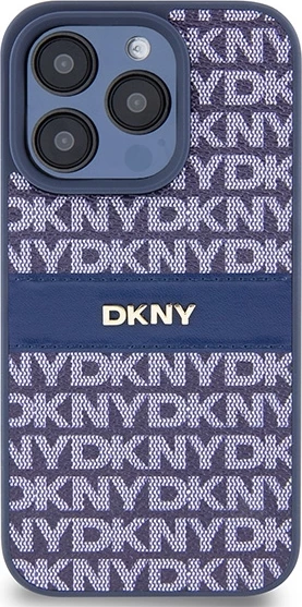 Ovitek DKNY Mono Stripe & Metal Logo za iPhone 15 Pro, modra