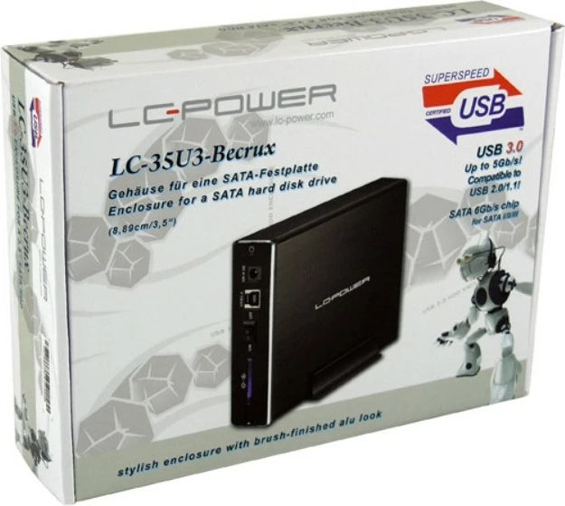 Zunanje ohišje za 3,5'' trdi disk LC-Power LC-35U3-Becrux, Serial ATA, črno