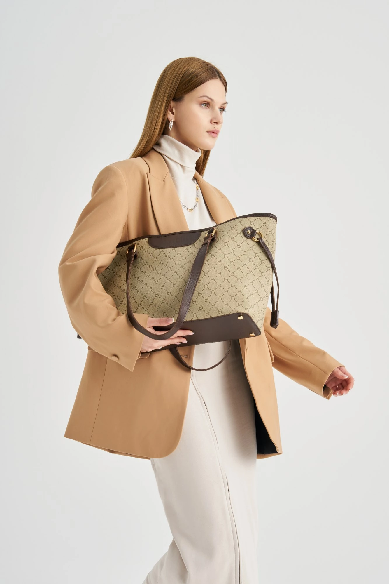 Tote torba krem in rjava Lucky Bees, 355 v2