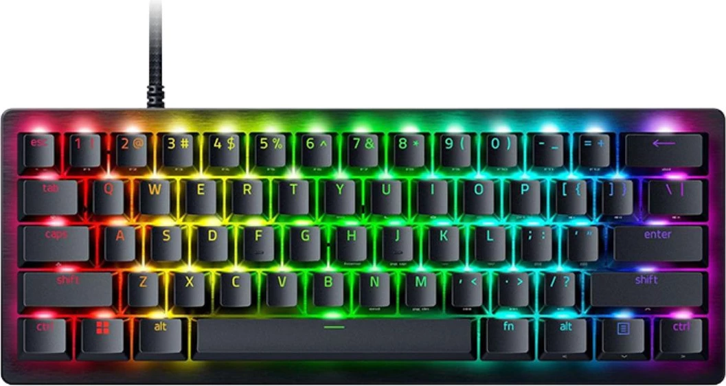 Kompaktna 60% tipkovnica za igre Razer Huntsman V3 Pro Mini RZ03-04990100-R3M1, US-Intl postavitev, RGB osvetlitev, črn