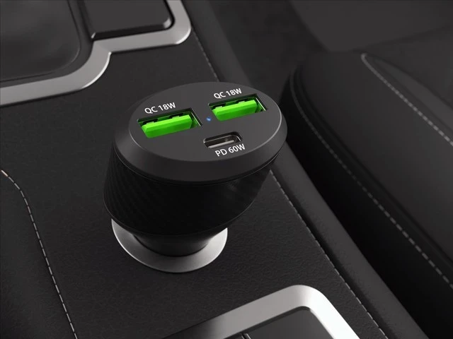 Avto polnilec 84W, Quick Charge 3.0, črn Natec Coney