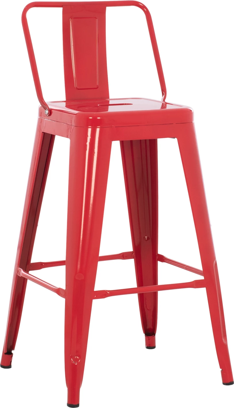 Barski stol srednje višine MELITA-PRO FH8574.44 kovinski v rdeči barvi 43x43x88H cm