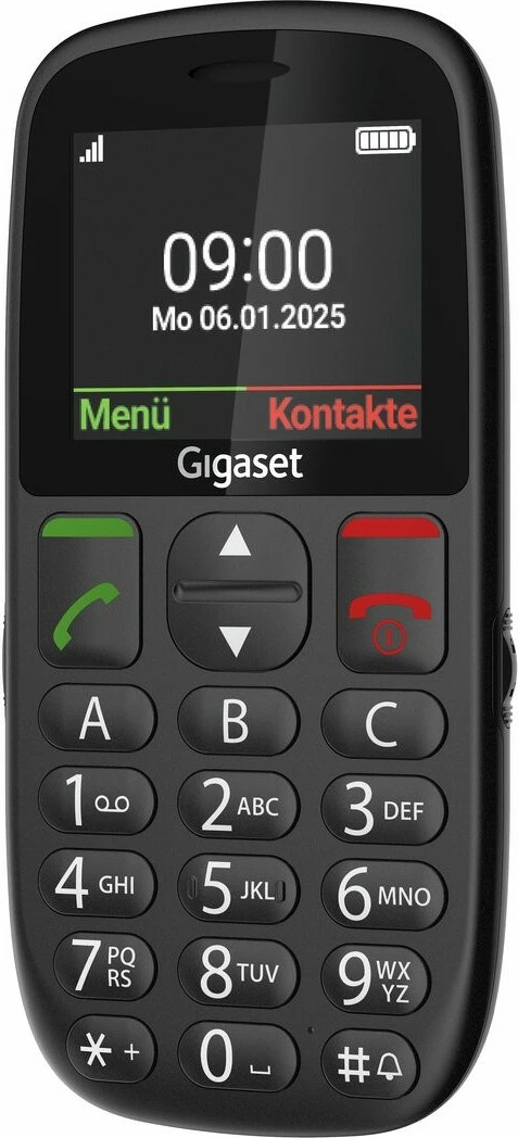 Enostaven mobilni telefon Gigaset GL395, 32MB, 2G, microSD, črn