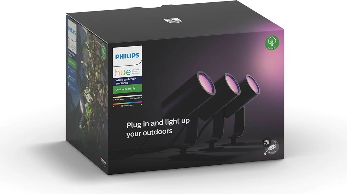 Zunanja luč Philips Hue Lily, Smart, ZigBee, LED, črna