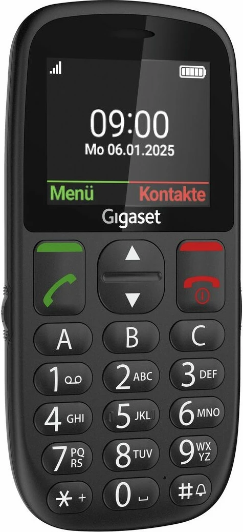 Enostaven mobilni telefon Gigaset GL395, 32MB, 2G, microSD, črn