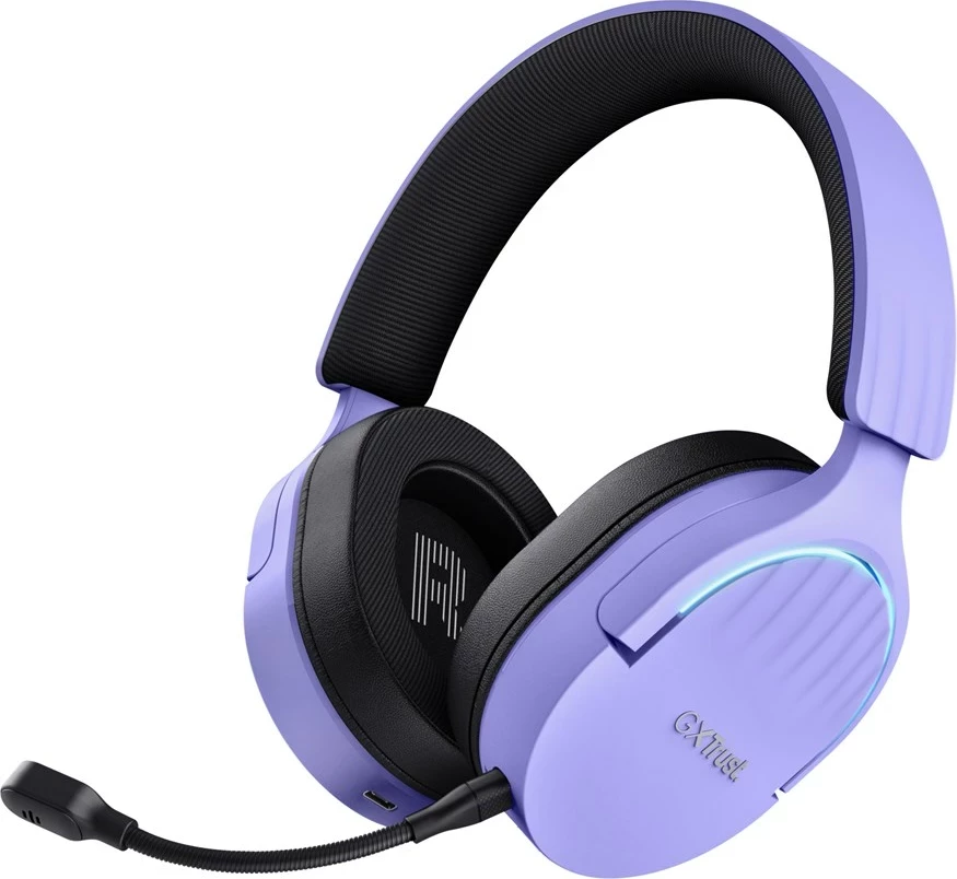 Slušalke za igre, žične in brezžične, USB Type-A, Bluetooth, Trust GXT 491P FAYZO, črne, vijolične